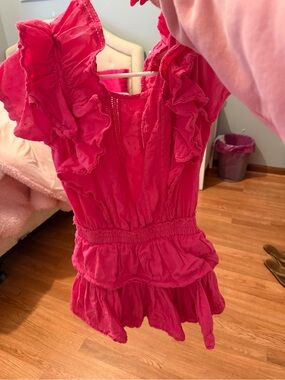 LoveShackFancy Hot Pink Natasha Dress